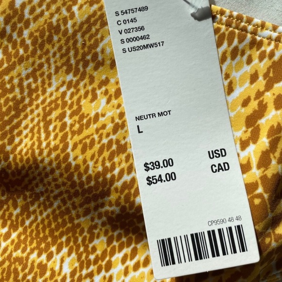 Urban Outfitters Sammi Cheeky Hipster Bikini Bottom Gold Diamond Print Large NEW - Picture 2 of 4